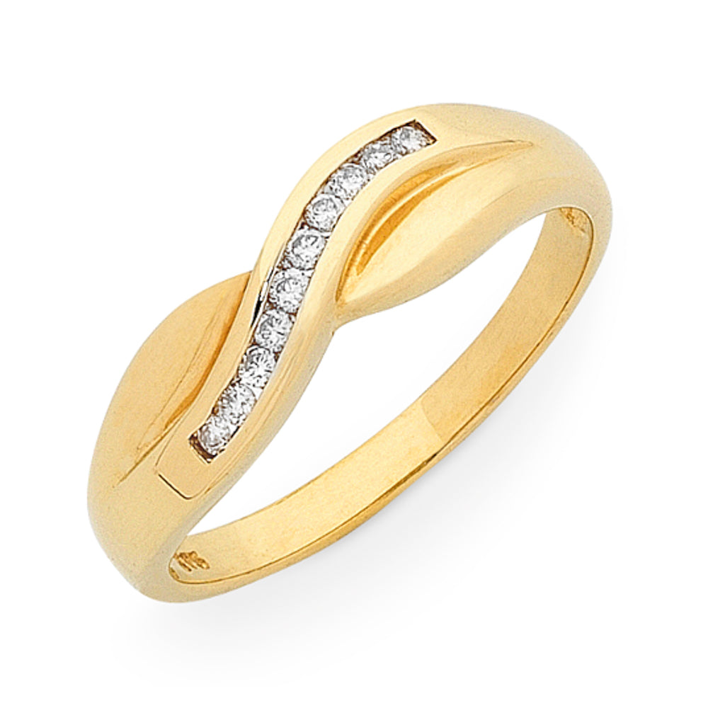 9k gold diamond ring
