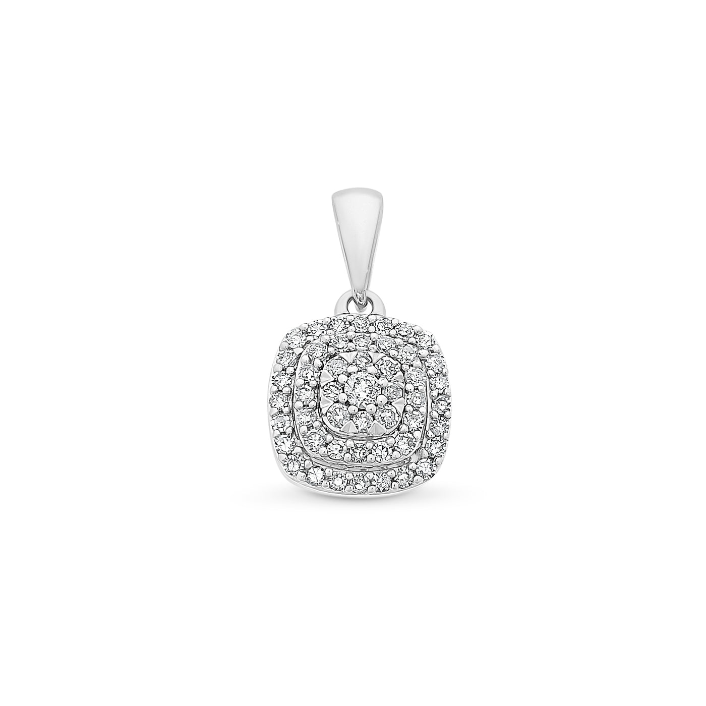 Diamond pendant in 9k white gold