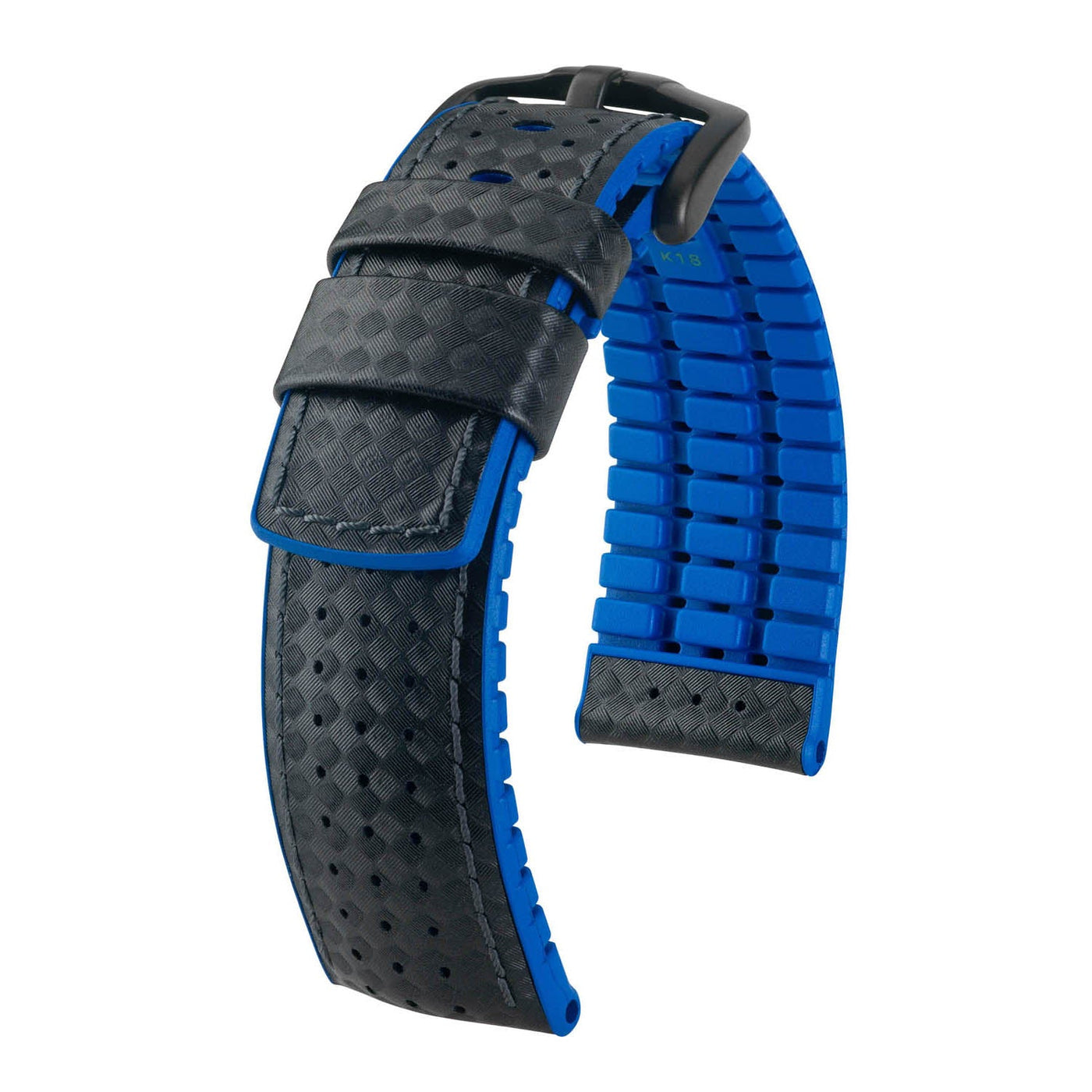 Hirsch Ayrton Black Carbon Embossed Watch Band