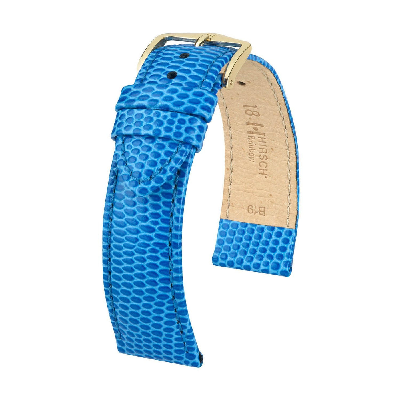 Hirsch Rainbow Royal Blue Lizard Embossed Watch Band