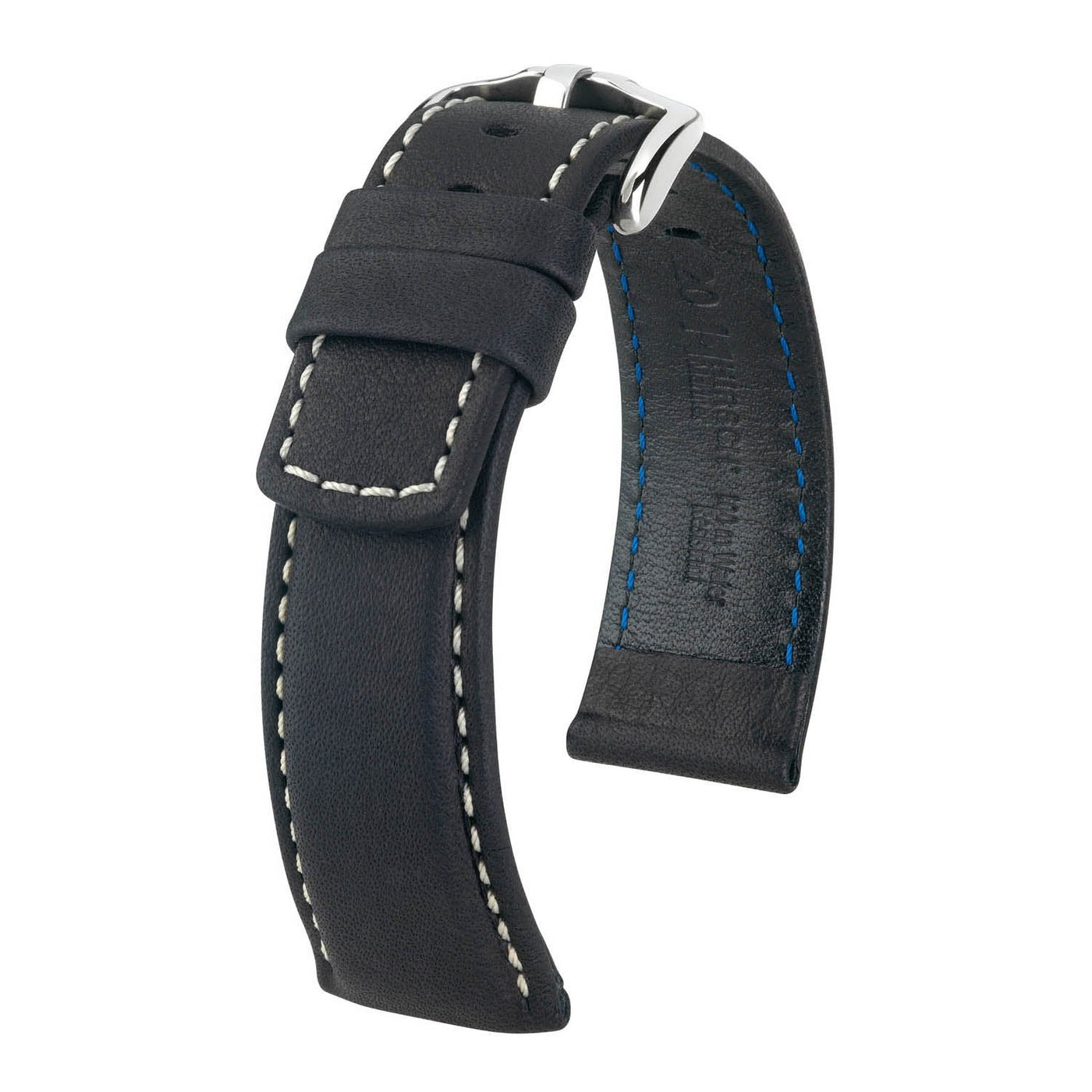 Hirsch Mariner Black Water-Resistant Leather Watch Band