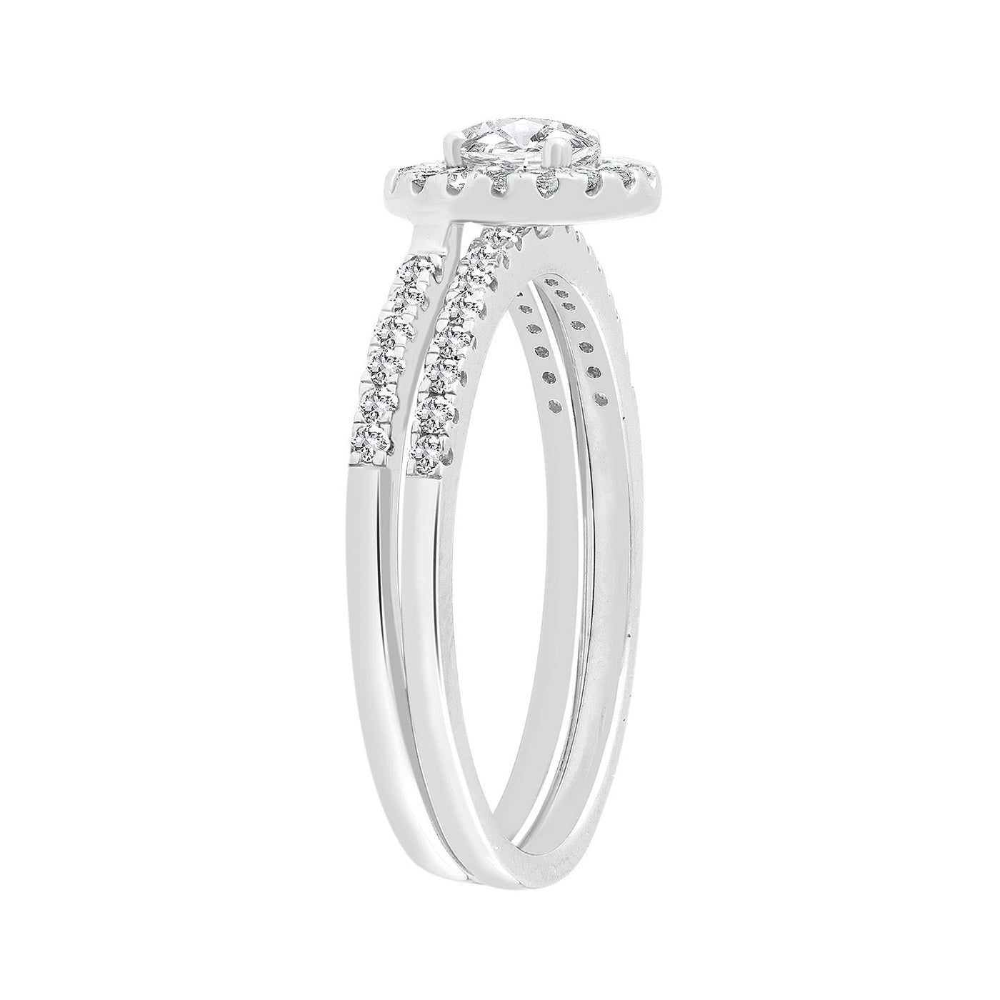 Circle Diamond Ring with 0.60ct Diamonds in 9K White Gold