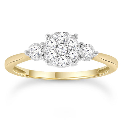 Diamond Ring with 0.33ct Diamonds in 9K Yellow Gold